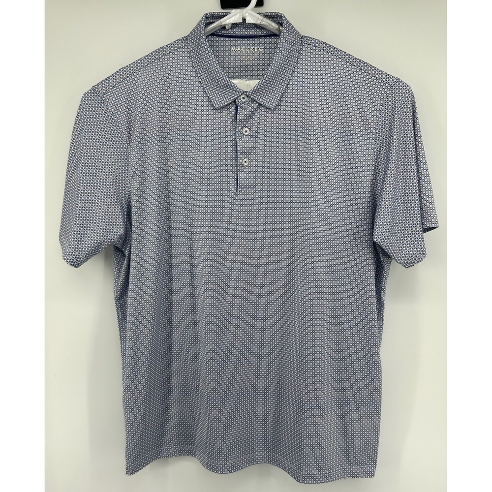 Maelreg Performance Polo Short Sleeve Blue With White Gold Men's 2XL NEW